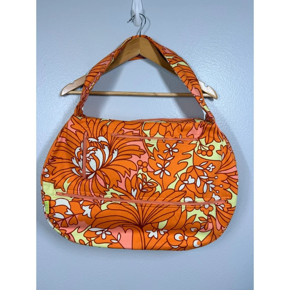 Amy Butler Shoulder Bag Women's Rowan Sweet Life Orange Floral Hobo Retro Canvas